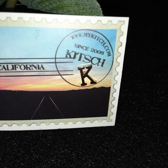 Gold Plated 14K "Letter K" Initial Earring NEW by Kitsch Jewelry - Picture 2 of 4